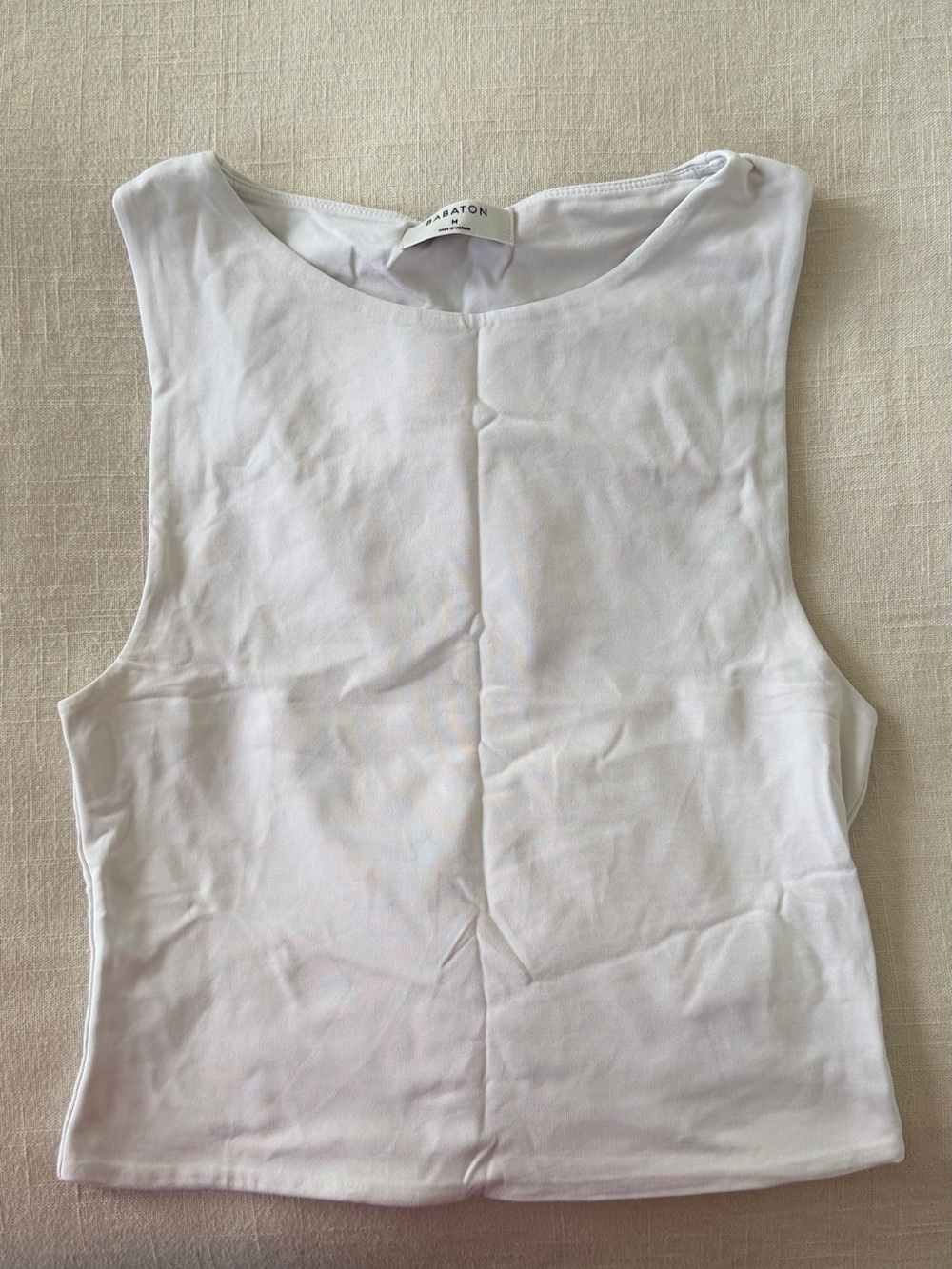 Aritzia Babaton Sculpt Muscle Tee White Crop M — Elevated Basics Wardrobe Staple